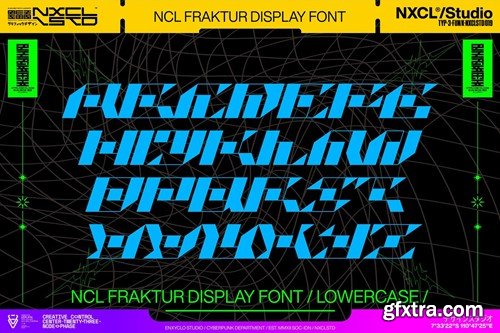 Fraktur - Futuristic Cyberpunk Y2K Mecha Font E73PGF7