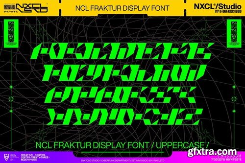 Fraktur - Futuristic Cyberpunk Y2K Mecha Font E73PGF7