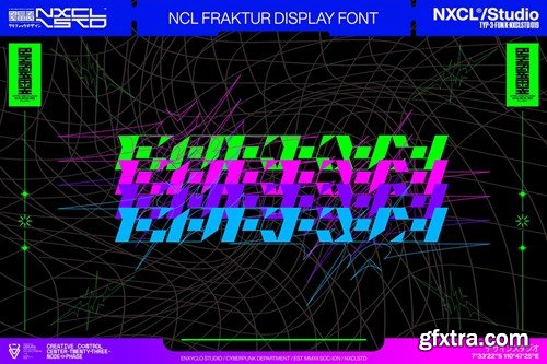 Fraktur - Futuristic Cyberpunk Y2K Mecha Font E73PGF7