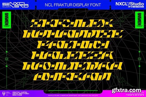 Fraktur - Futuristic Cyberpunk Y2K Mecha Font E73PGF7