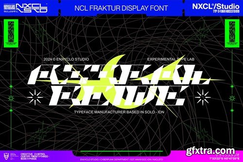 Fraktur - Futuristic Cyberpunk Y2K Mecha Font E73PGF7