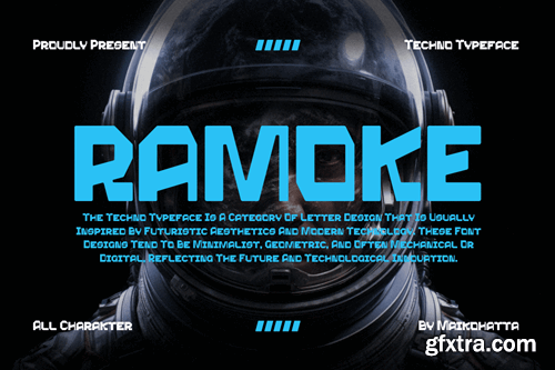 Ramoke - Modern Techno Typeface PYMGAZV