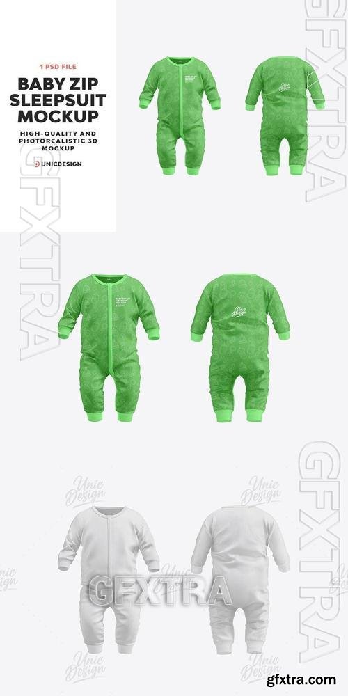 Baby Zip Sleepsuit Mockup QBRHXG8