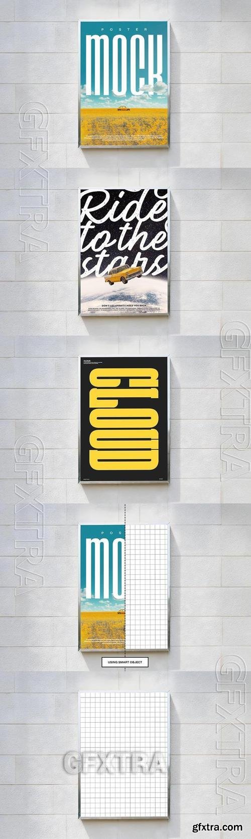 Steel Frame Street Wall Poster Mockup Q39X95R