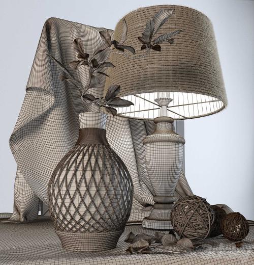 Decorative set with lamp