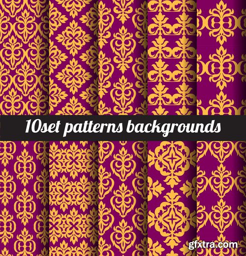 Seamless textures, patterns, ornaments in vector vol 2