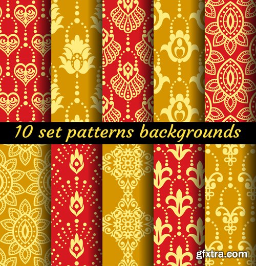 Seamless textures, patterns, ornaments in vector vol 3