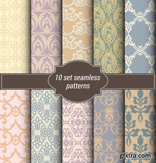 Seamless textures, patterns, ornaments in vector vol 9