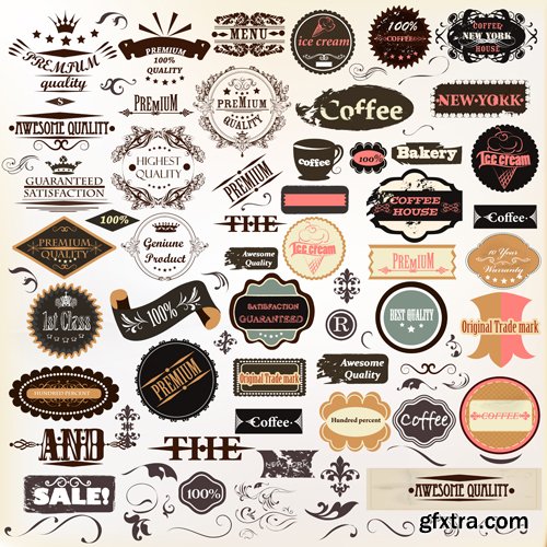 Collection or mega set of vintage vector labels best and premium quality