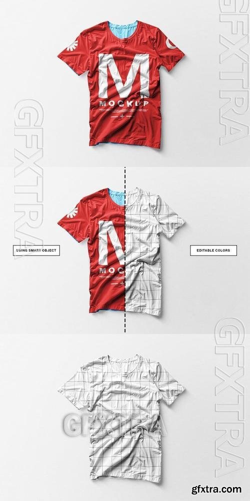 Wrinkle Texture T-Shirt Mockup 8EAC4V8