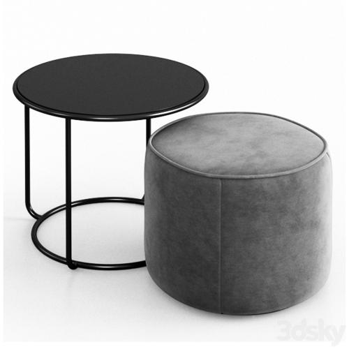 Tom pouf & side table