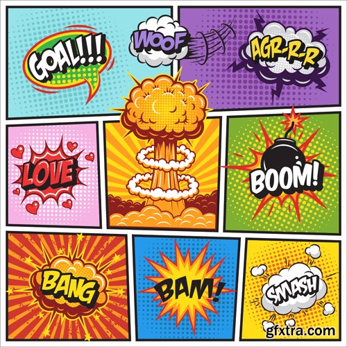 Comic vector elements vol 4