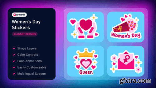 Videohive Women's Day Stickers 54653164