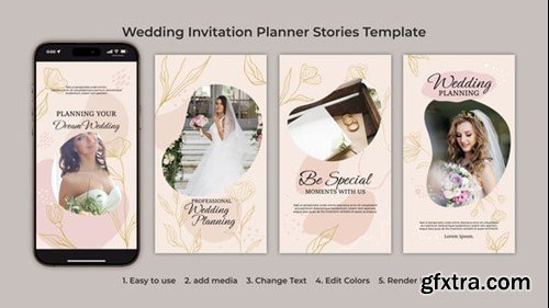 Videohive Wedding Invitation Planner Stories Template 54684883