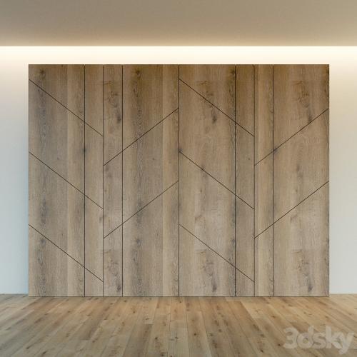 Decorative wall. Wall panel made of wood. one