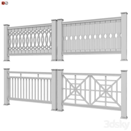 Set of handrails and terrace railing 4