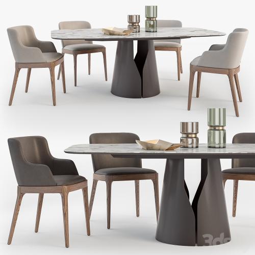 Cattelan Italia Giano table Magda chair set