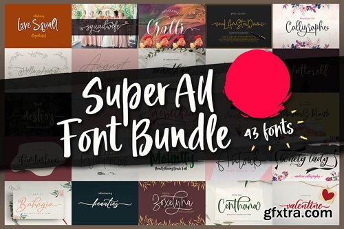 Super All Font Bundle - 43 Premium Fonts