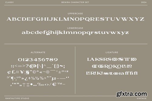 Benira Vintage Classy Serif Font 9T5R6GX