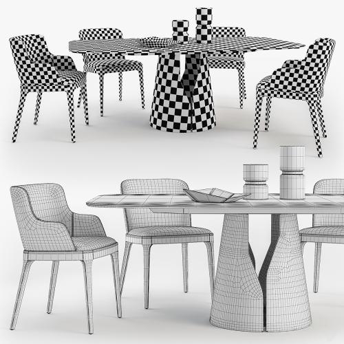 Cattelan Italia Giano table Magda chair set