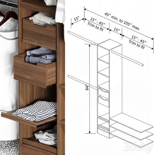 Melamine Reach-In Closet Kit in Mocha