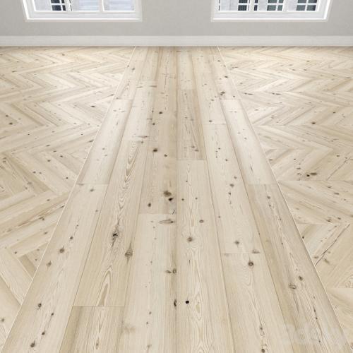 Parquet Larch is white, 3 types. Christmas tree, linear, chevron.