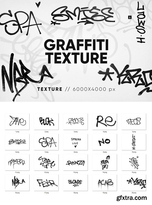 20 Graffiti Textures XG4ABC6