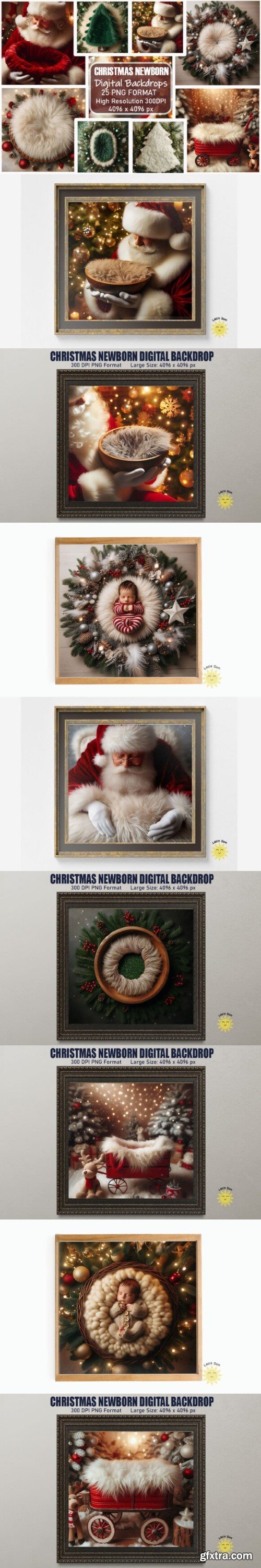 Christmas Newborn Digital Backdrops