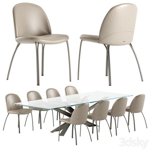 Cattelan Italia Lancer table Holly chair set