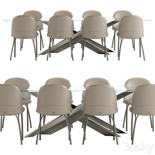 Cattelan Italia Lancer table Holly chair set