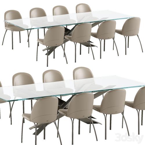 Cattelan Italia Lancer table Holly chair set