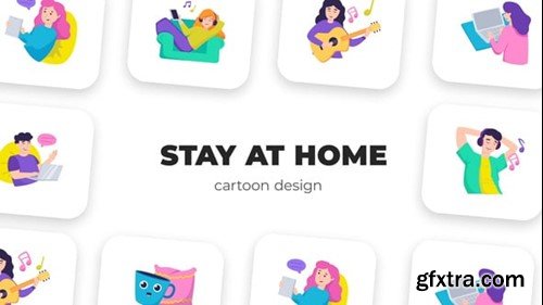 Videohive Stay at home - Cartoon Design 54697523