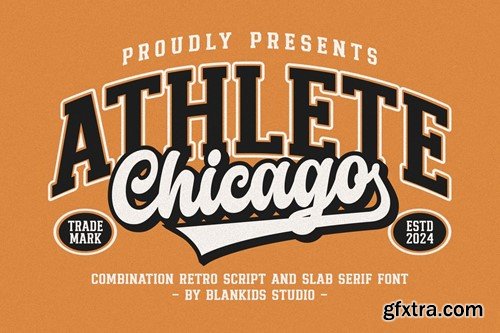 Chicago Athlete a Retro Sporty Font WN56J38