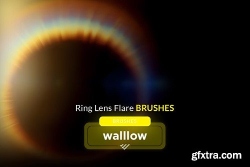 Ring lens flare photoshop brushes, light flares 947WEBR