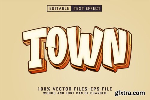 Town Cartoon Text - Editable Text Effect X4UR2FZ