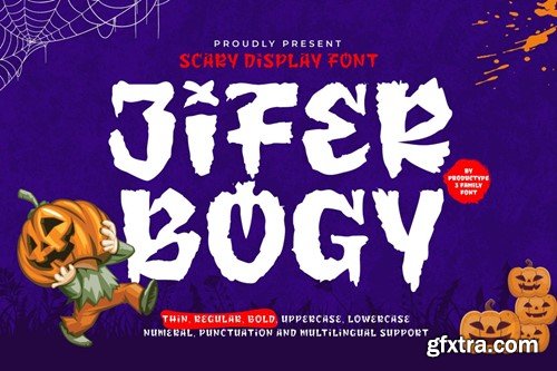 Jifer Bogy - Halloween Display Font GEL877E