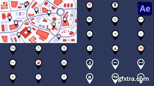 Videohive Map And Pin Location Icons for After Effects 54714070