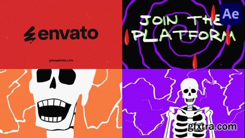 Videohive Halloween Skull Logo Opener for After Effects 54731546