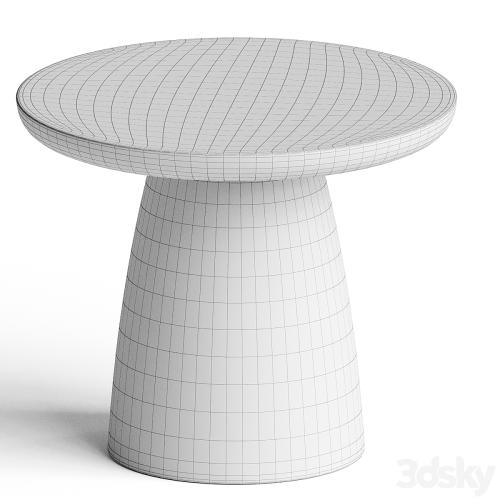 Contemporary Minimal Round Coffee Side Table in Travertine Stone Natural Pores