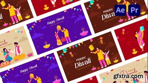 Videohive Family Happy Diwali Wishes Charecter Scene Animation 54759885