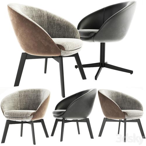 Minotti Russell Little Lounge Chair And Dining Chair