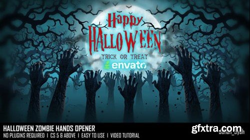 Videohive Halloween Zombie Hands Opener 54777168