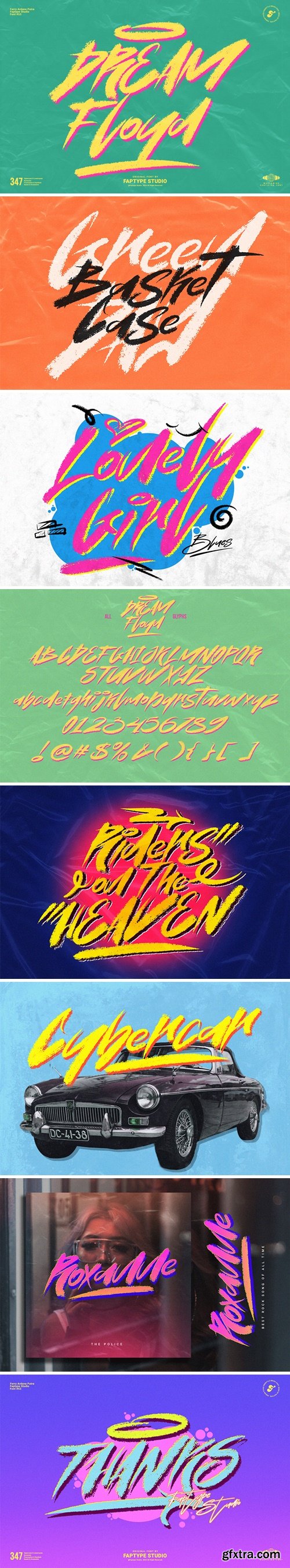 CM - Dream Floyd | Retro Brush Font 286838283