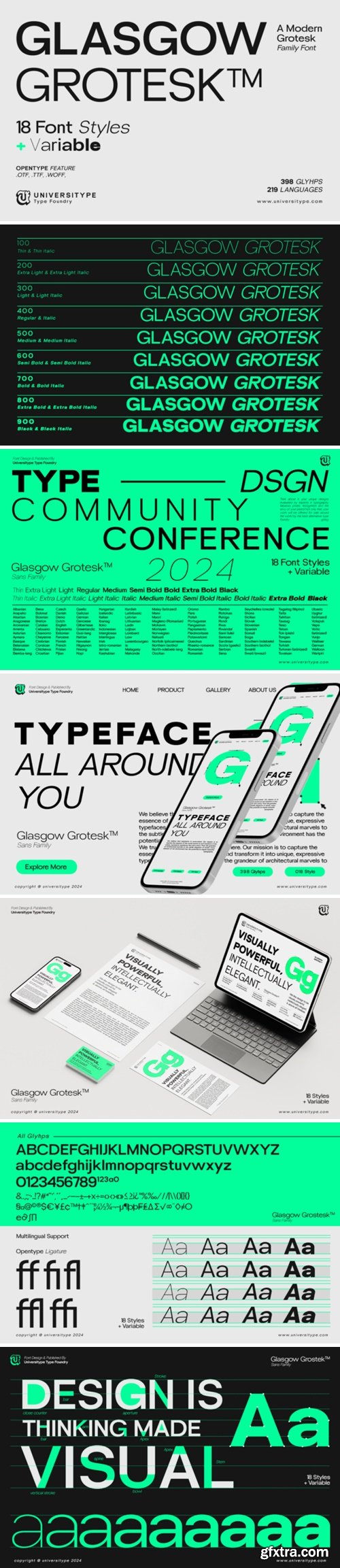 CM - UT Glasgow Grotesk Family Font 283183813