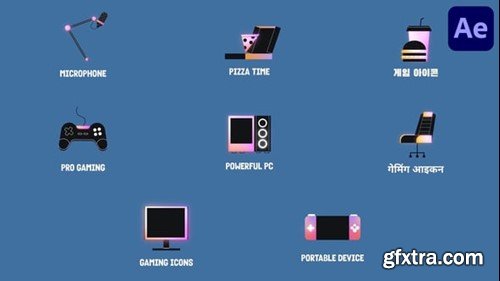 Videohive Podcast Gaming Icons And Titles for After Effect 54775968