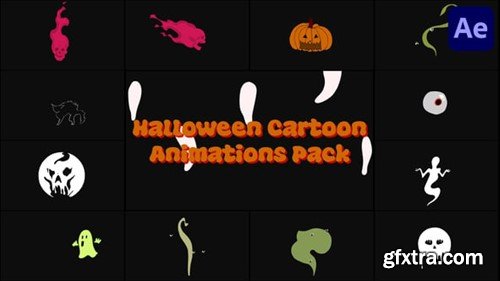 Videohive Halloween Cartoon Animations Pack for After Effects 54752386