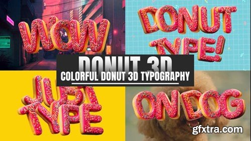 Videohive Colorful Donut Letters Pack 54773061