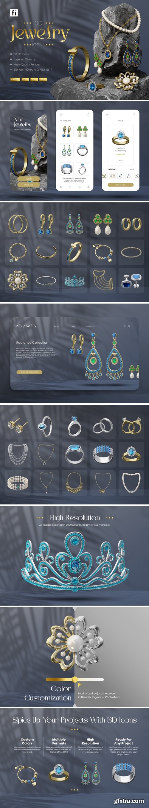 3D Jewelry Icon Set ZVUW9KE