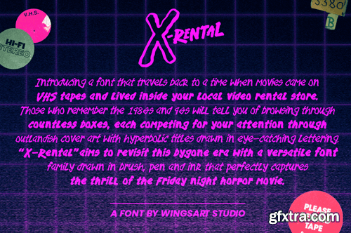 X-Rental - 1980s Retro VHS Horror Font N9QZNXF