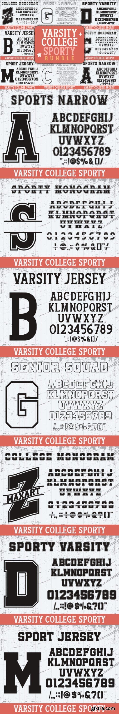 Varsity College Sporty Bundle Font